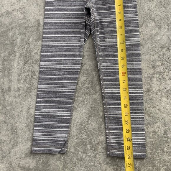 Lululemon Leggings Womens 2 Wunder Under Cropped Striped Athleisure Workout Gym - Picture 2 of 11